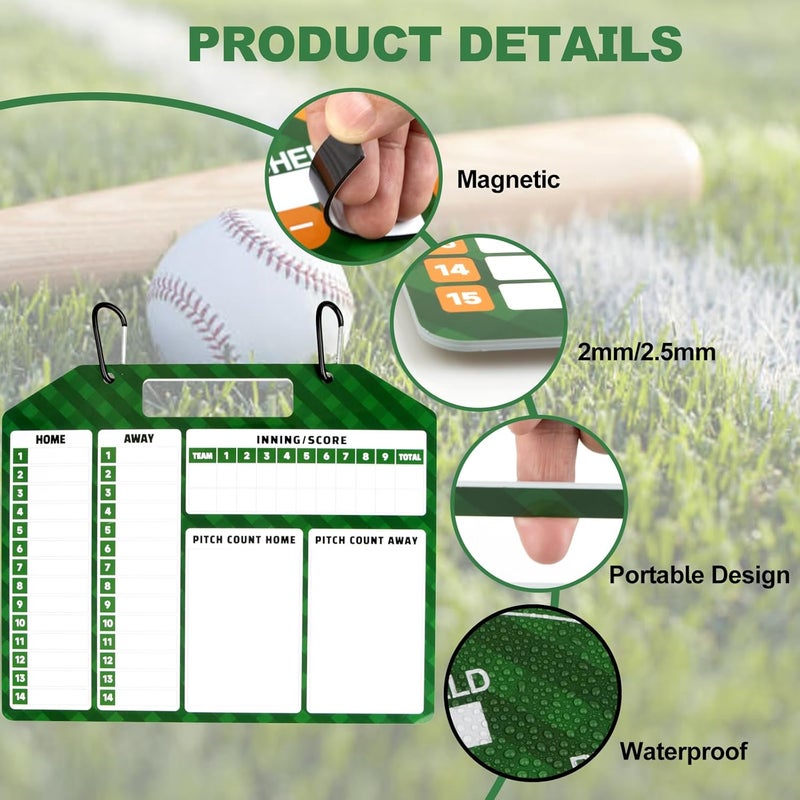 imdbean Magnetic Baseball Lineup Board for Dugout, Dry Erase Coach Lineup Board, Baseball Coaching Board, Baseball Clipboard for Coaches with 40 Lineup Cards, Baseball Coaching Accessories - Image 2